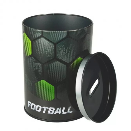 Skarbonka metalowa okrągła Football
