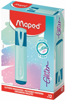 Paczka Zakreślacz Glitter Pastel brokatowy szafirowy 12 szt.