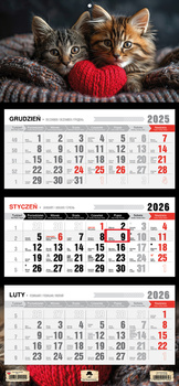 Kalendarz 2026 trójdzielny Kotki KT1–V.63