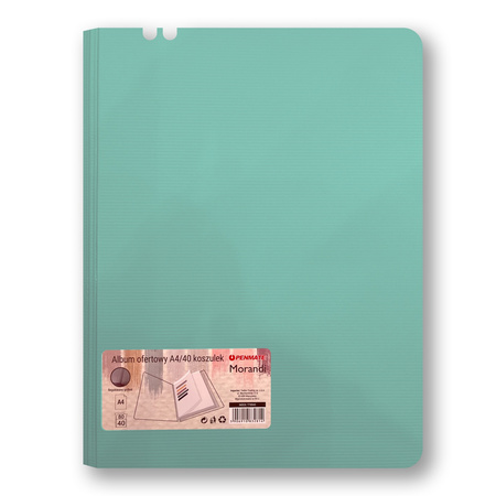 Album A4 ofertowy PENMATE Morandi 40 koszulek niebiesko zielony