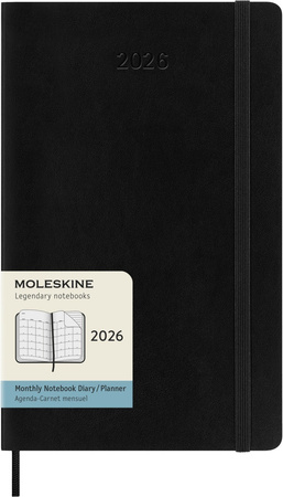 Kalendarz 2026 12M Moleskine L miękka oprawa czarny 13x21cm