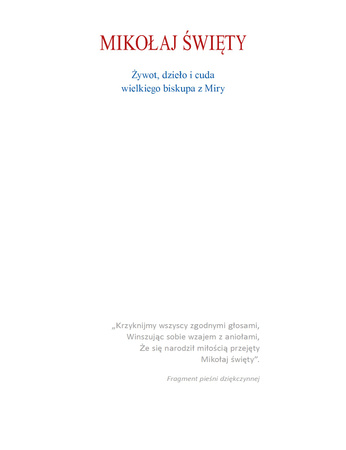 Mikołaj Święty. Żywot, dzieła i cuda wielkiego biskupa z Miry