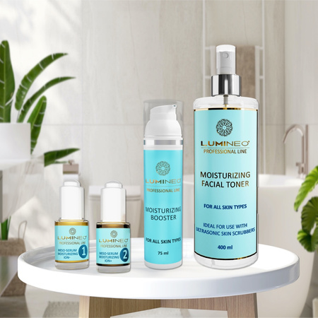 Peeling kawitacyjny 5w1 LUMINEO mega zestaw nawilżający