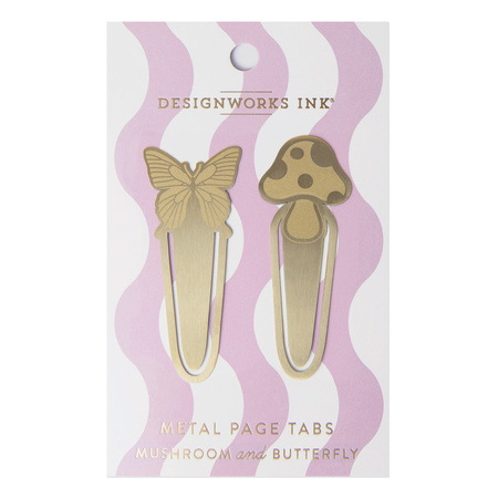 Zakładki do książek metalowe Motyl i Grzyb 2szt.