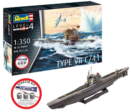 Revell Starter Kit 1:350 German Submarine Type VII C-41 REV-75154
