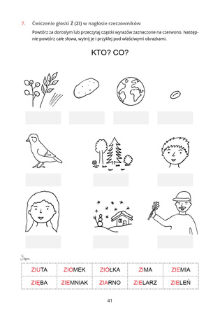 Ćwiczenia wprowadzające i utrwalające głoski Ś, Ź, Ć, DŹ