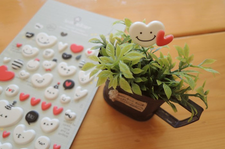 Naklejki ozdobne świecące w ciemności wypukłe Serca