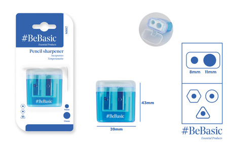 Temperówka podwójna z pojemnikiem i pokrywką BeBasic