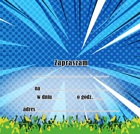 Zaproszenie Piłka w tarczy komplet 5 sztuk