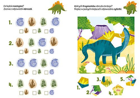 Dinozaury - wypukłe naklejki. Zagadkowy zawrót głowy