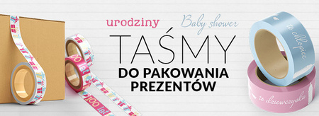 Taśma do pakowania prezentów baby shower dziewczynka PAP