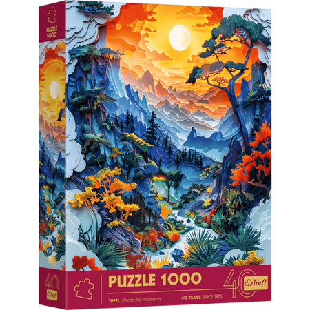 Puzzle 1000 3D 40-lecie Trefl Dolina 40045
