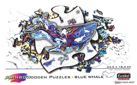 Puzzle 101 drewniane kolorowe Płetwal błękitny