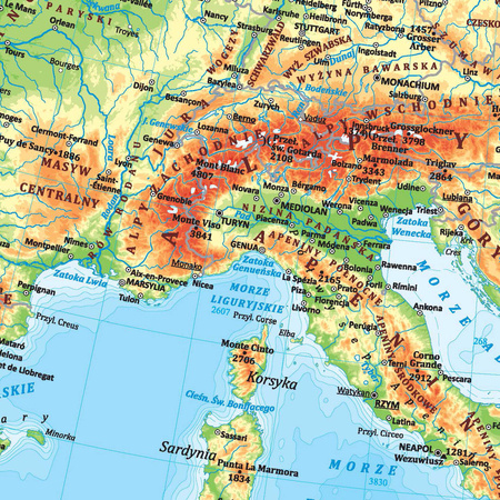 Mapa ścienna Europa polityczno fizyczna dwustronna 1:12 000 000