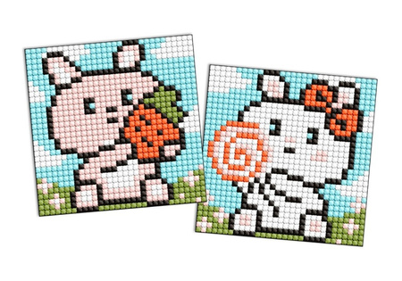 Diamentowa mozaika na naklejce IDEYKA 9x9 cm kids Śliczne Króliczki