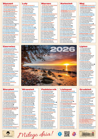 Kalendarz 2026 listkowy KLB4 1szt.mix