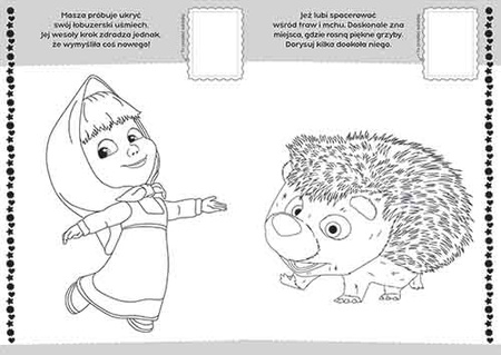 Masza i Niedźwiedź. Koloruj i naklejaj 2