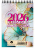 Kalendarz 2026 biurkowy pionowy tygodniowy na spirali KB MINI 1szt.mix
