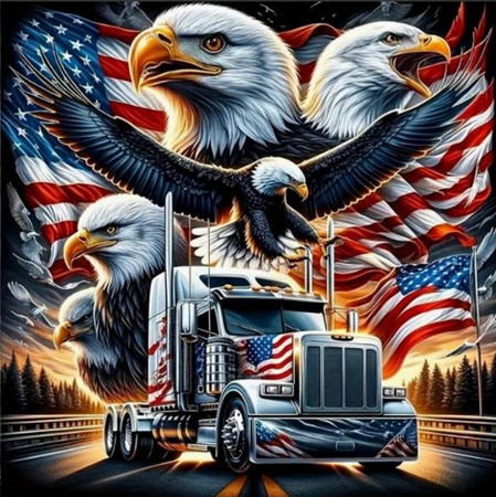 Diamentowa Mozaika Auto amerykańskie orły NO-2000873