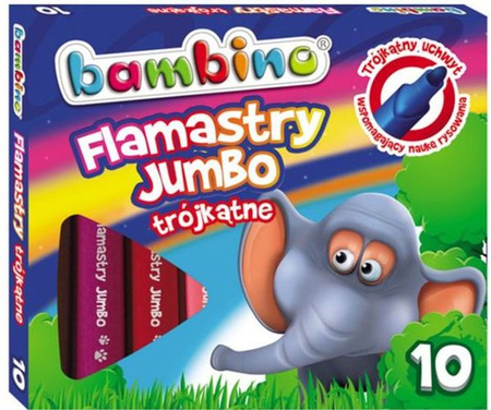 Flamastry bambino trójkątne jumbo 10 kolorów