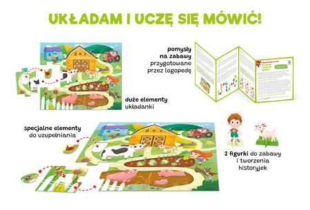 Puzzle Na wsi + figurki Pierwsze puzzle Kapitan Nauka