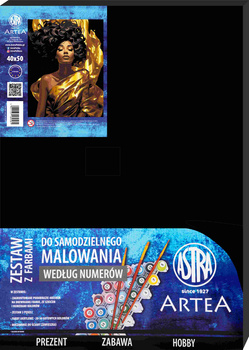 Malowanie po numerach na czarnym płótnie Astra Artea Królowa w złocie