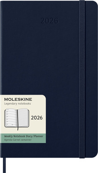 Kalendarz 2026 12M Moleskine L tygodniowy twarda oprawa Sapphire Blue 13x21cm
