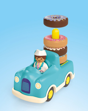 Playmobil JUNIOR Szalony Donut Truck z funkcją układania i sortowania 71702