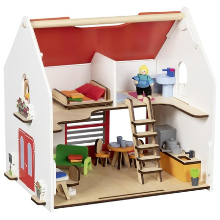 Przenośny domek dla lalek Eco House z akcesoriami Goki