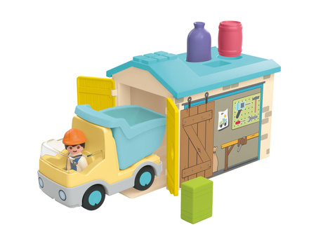 Playmobil JUNIOR Ciężarówka z garażem z funkcją sortera 71686