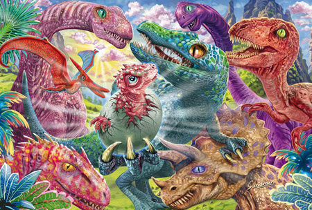 Puzzle 100 PQ Duże przygody małych Dinozaurów 113335
