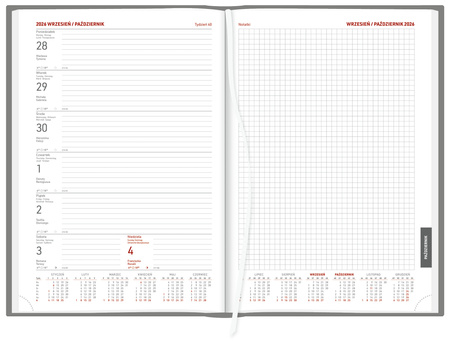 Kalendarz 2026 B5 tygodniowy z notesem Aluminium Standard czarny