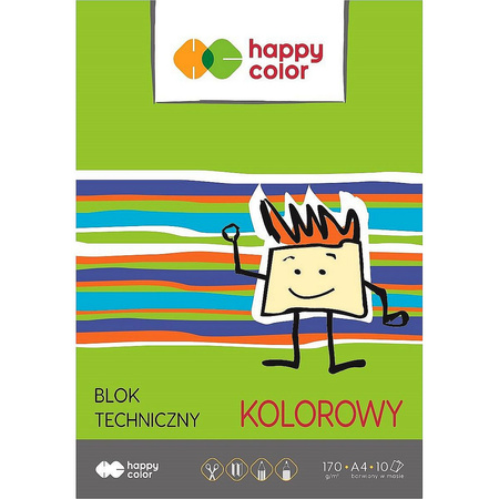 Paczka Blok techniczny kolorowy A4 170g Happy Color 20sztuk