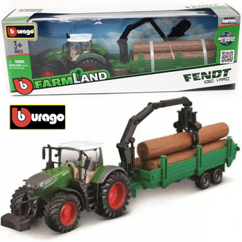 BBURAGO TRACTOR FENDT 1050 VARIO WITH TREE FORWARDER 10CM