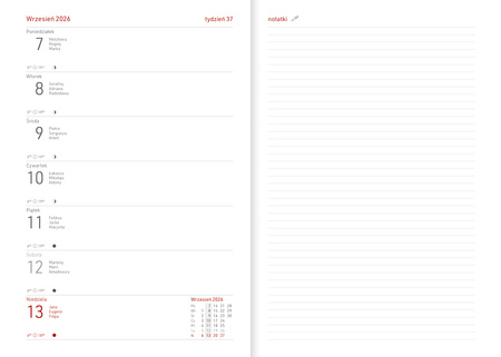 Kalendarz akademicki 2025/2026 A5T PCV bezbarwny KOT