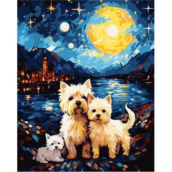 Malowanie po numerach Pieski 40x50 cm