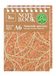 Kołonotatnik A6 oprawa korkowa 70g/m2 80 kartek