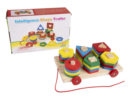 Wózek drewniany z piramidkami