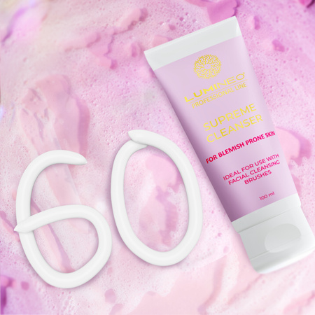 Szczoteczka do twarzy LUMINEO (różowa) + żel oczyszczający do skóry trądzikowej