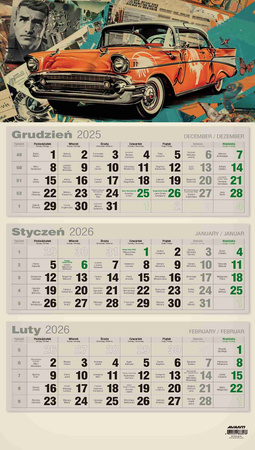 Kalendarz 2026 trójdzielny płaski ekologiczny KTTEKO 1szt.mix