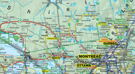 Canada road and tourist map 1:10 000 000 ANG  laminat 2025