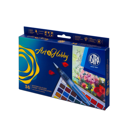 Zestaw farb akwarelowych ASTRA ART&HOBBY 36 kol + pędzelek wodny + paletka