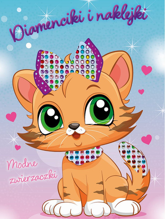 Modne zwierzaczki. Diamenciki i naklejki