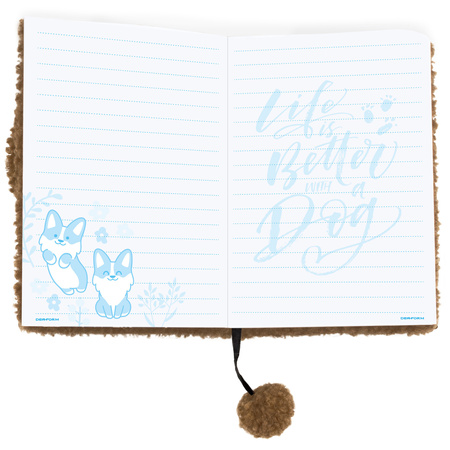 Pamiętnik pluszowy z kłódką Pies