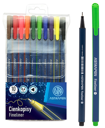 Cienkopisy trójkątne Astrapen 0,4 mm 10 kolorów