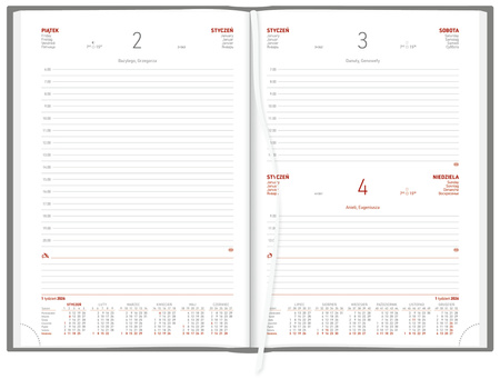Kalendarz 2026 Aluminium Standard B5 dzienny granat