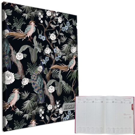 Kalendarz 2026 A4 tygodniowy Botanique Pawie