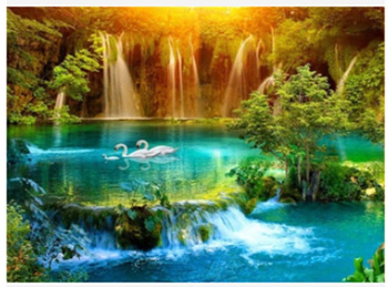 Diamentowa Mozaika Wodospad w dolinie łabędzie NO-1007411