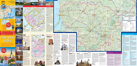 Litwa Łotwa map&guide PL laminat 2024