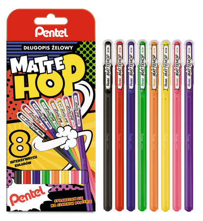 Długopis żelowy MatteHop 8 kolorów ABCDFGPV